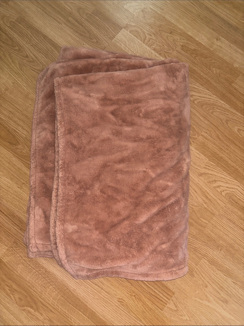 Plush Microfiber Throw Blanket in Dusty Rose / Orange